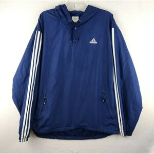 Adidas Adult Hoodie Windbreaker Vented Jacket‎ Blue Large